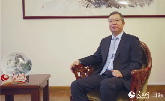 驻非盟使团团长胡长春大使接受专访。记者 刘宁摄